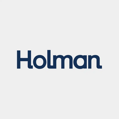 Holman logo in clean navy blue font, representing a global leader in automotive fleet management, leasing, and vehicle services.