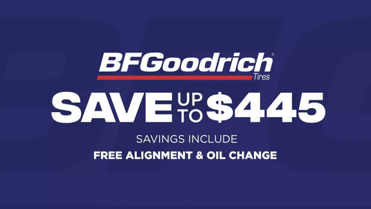 For a limited time, save up to 445 on BFGoodrich at Tire Discounters.