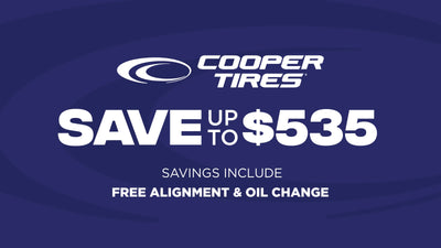 Save up to $535 on Cooper Tires