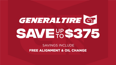 Save up to $375 on General Tires
