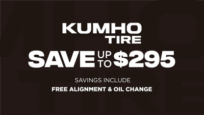 Save up to $295 on Kumho Tires