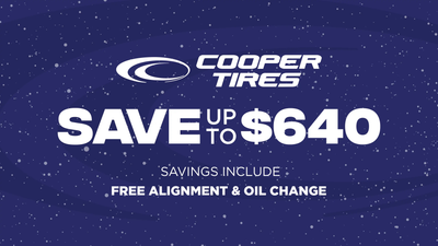 Save up to $640 on Cooper Tires