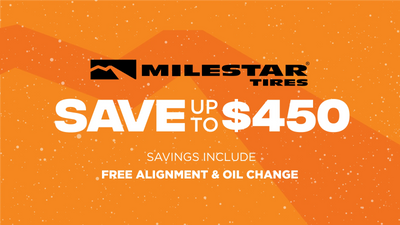 Save up to $450 on Milestar Tires