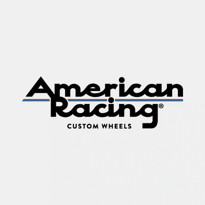 American Racing Custom Wheels logo with red and blue accent lines – iconic wheels built for muscle cars, hot rods, and classic performance vehicles.