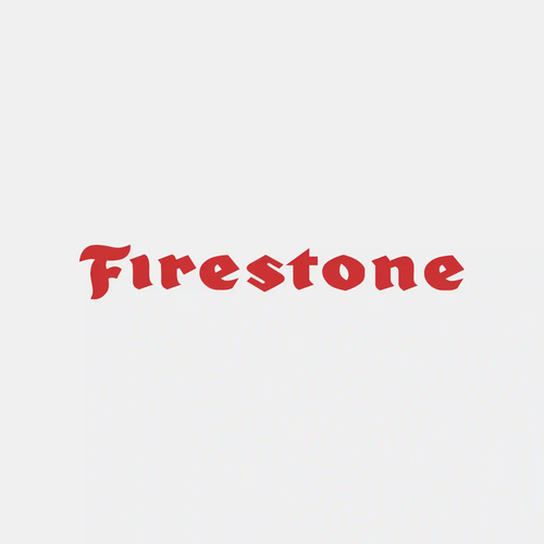 Firestone logo featuring classic red Gothic-style lettering, representing a legacy of durability, reliability, and American tire heritage.