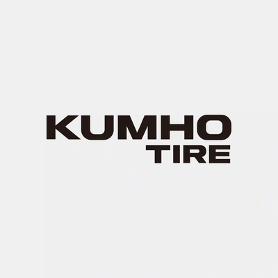 Kumho Tire logo in bold black font on a light background, representing the global tire manufacturer known for performance and reliability.