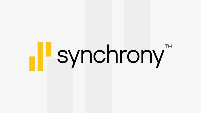 Synchrony financial services logo highlighting credit card options at Tire Discounters