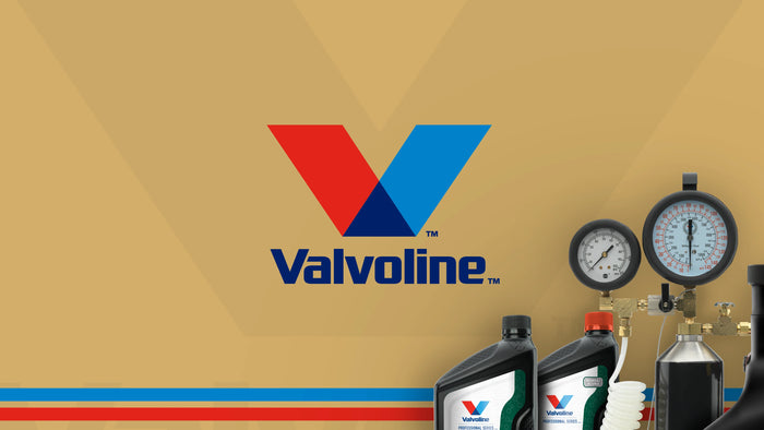 Valvoline logo with oil products and gauges, representing professional auto maintenance services.
