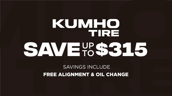 Save up to $315 on Kumho Tires
