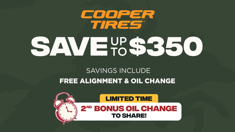 Save up to $350 on Cooper Tires