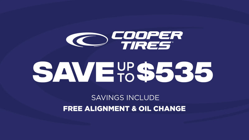 Save up to $535 on Cooper Tires