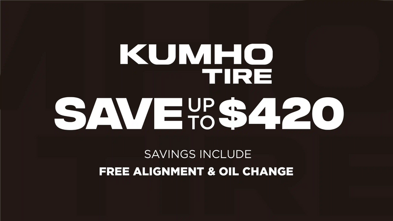 Save up to $420 on Kumho Tires