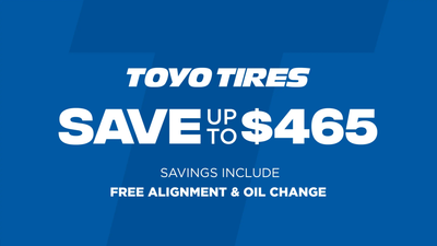 Save up to $465 on Toyo Tires