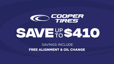 Save up to $410 on Cooper Tires