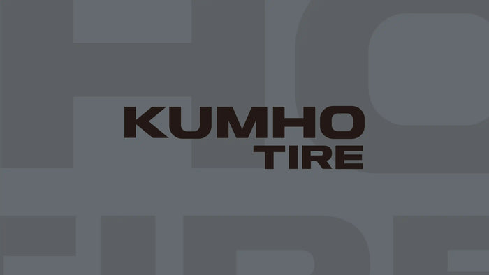 Kumho Tire’s sleek gray-on-gray logo embraces a minimalist, industrial aesthetic—communicating precision, reliability, and no-nonsense performance through clean lines and strong contrast.