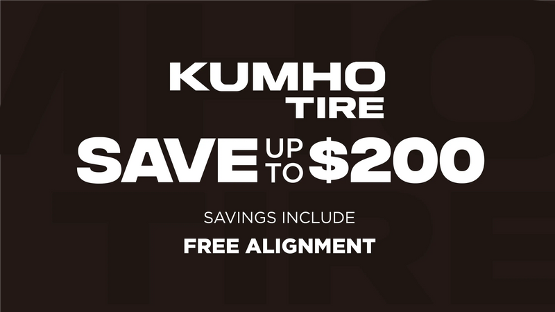 Save up to $200 on Kumho Tires