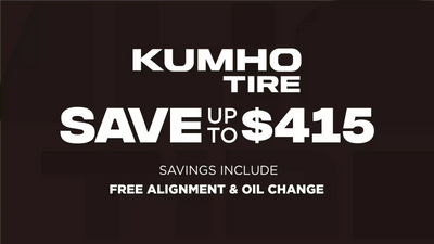 Save up to $415 on Kumho Tires
