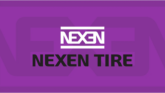 Nexen Tire’s vibrant purple logo pairs a futuristic, mirrored wordmark with bold typography — a nod to innovation, next-generation design, and standout style in the tire industry.