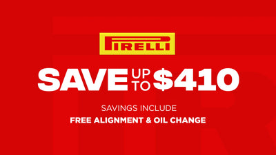 Save up to $410 on Pirelli Tires