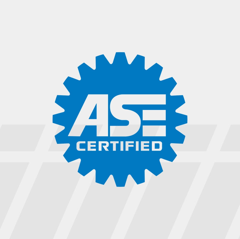 Blue ASE Certified badge on a light gray background