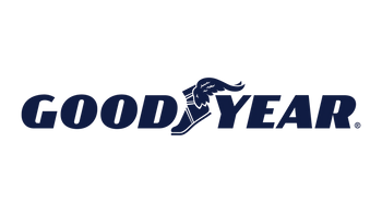 The Goodyear brand logo in dark navy blue on a solid white background, featuring the word 'GOODYEAR' and the classic Goodyear foot emblem.