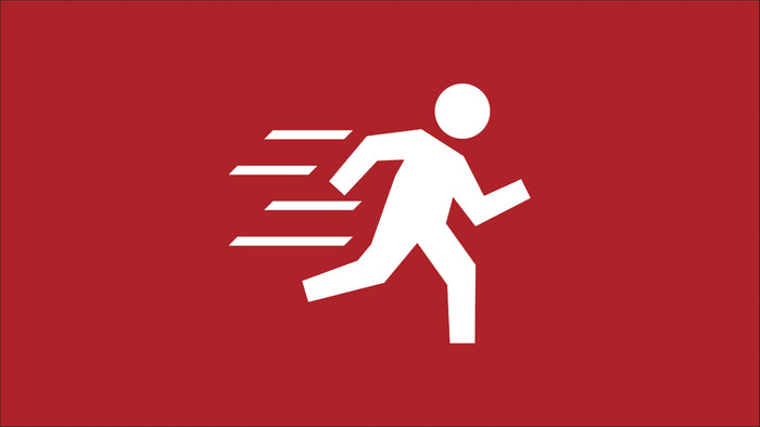 Fast service icon showing running figure symbolizing quick tire and auto repair at Tire Discounters