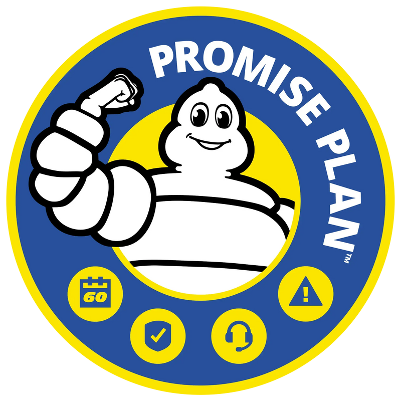 Michelin Promise Plan backs every purchase with a 60-Day Satisfaction Guarantee.