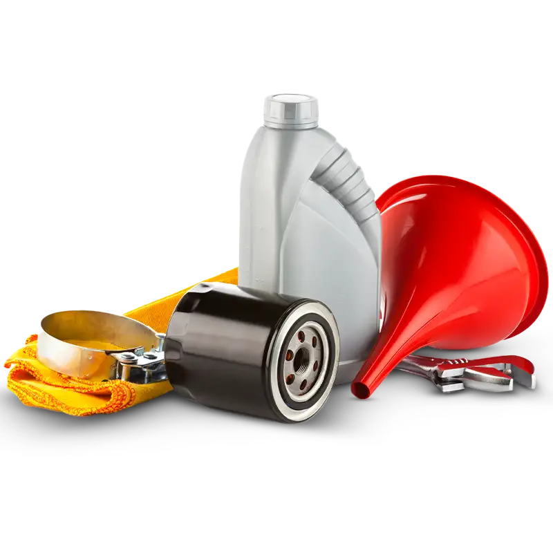 Conventional, blend, and full synthetic oil changes.