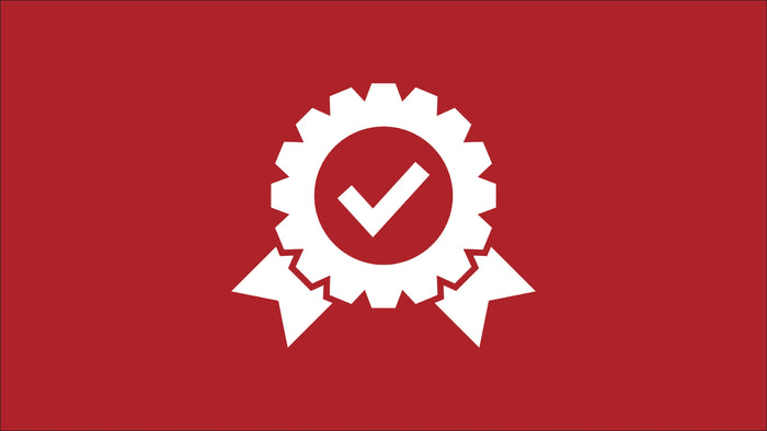 Certified auto service badge with checkmark icon symbolizing Tire Discounters warranty and quality guarantee