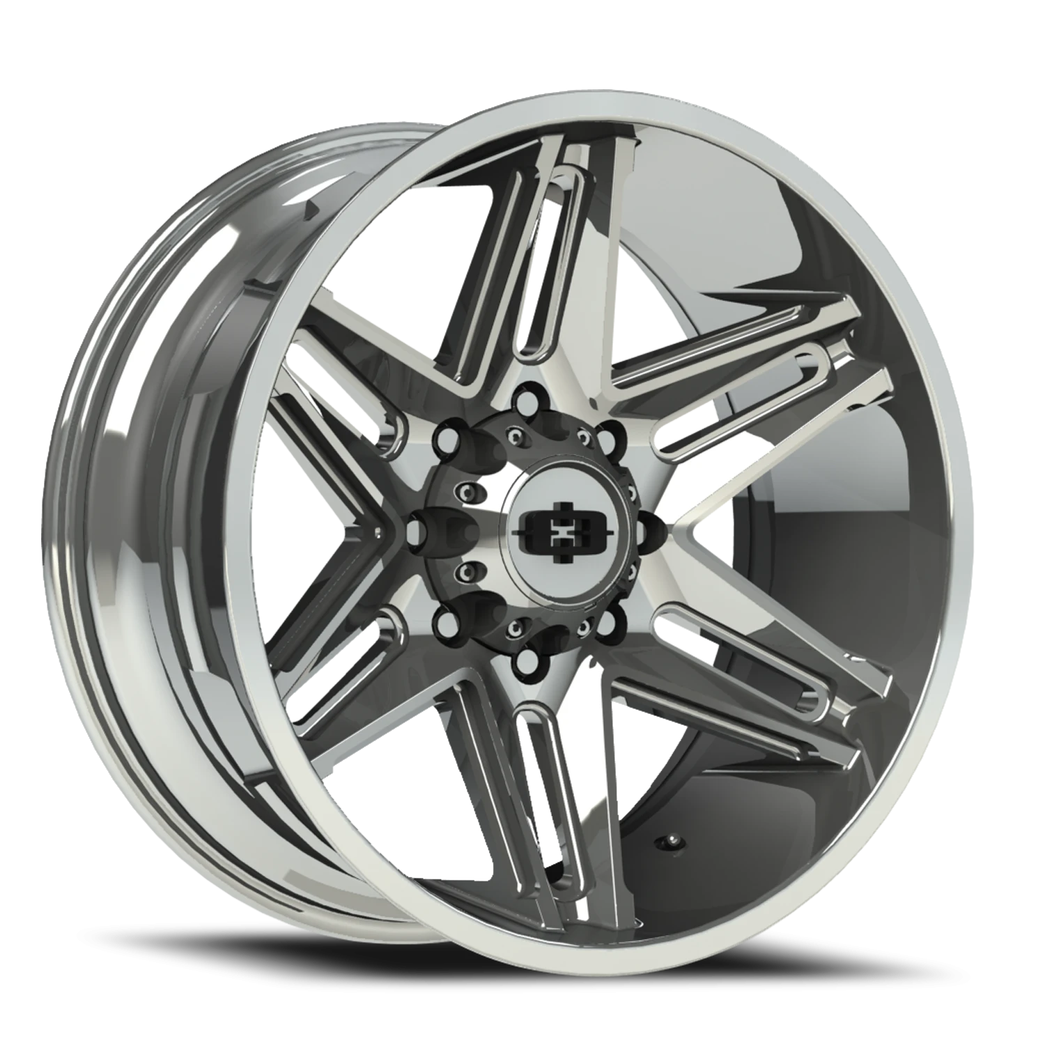 24x12 Vision 363 Razor Chrome Wheel 8x165.1 ET-51 CB125.2 – Tire