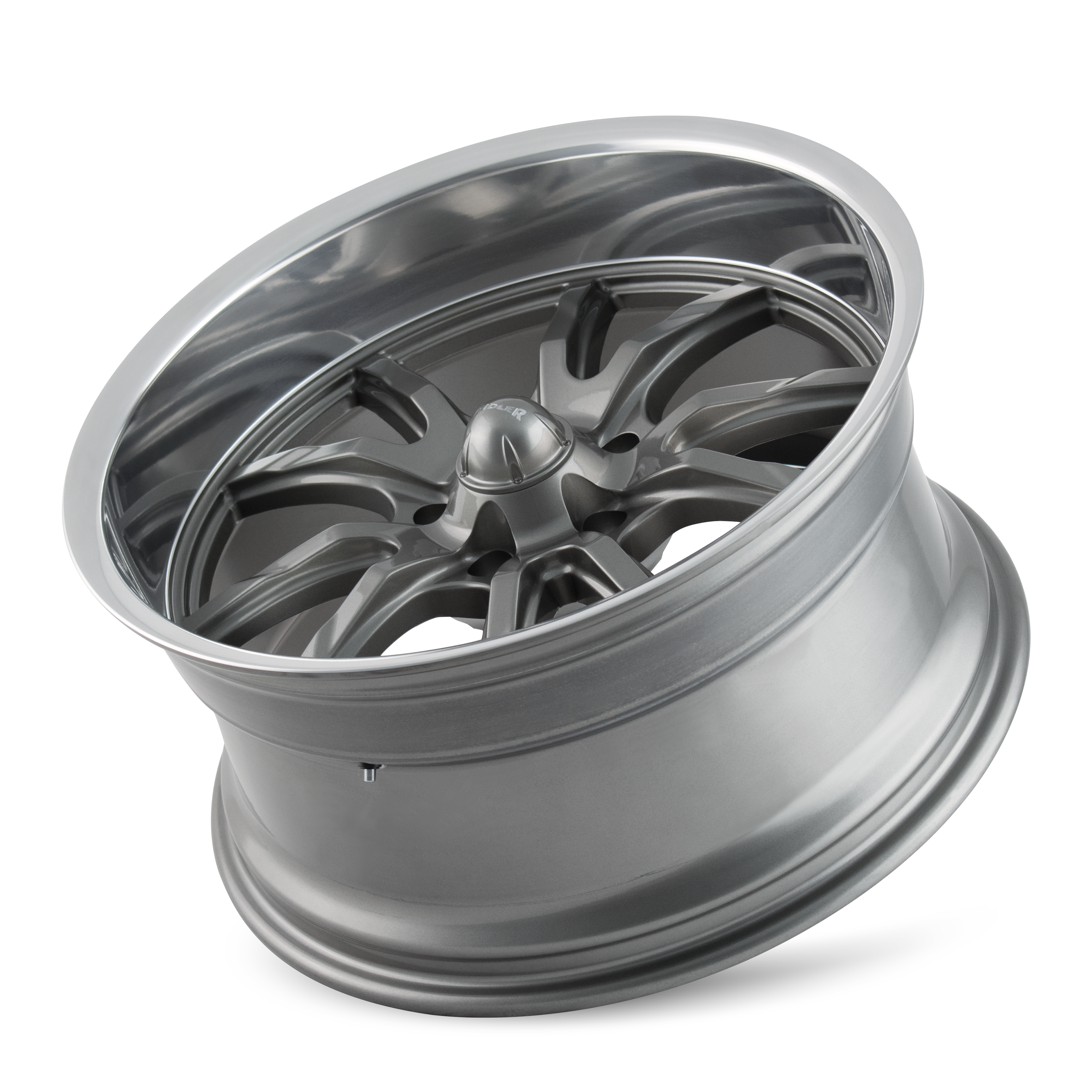 20x8.5 Ridler 650 Gloss Grey Polished 5x127 ET0 CB83.82 Wheel Rim