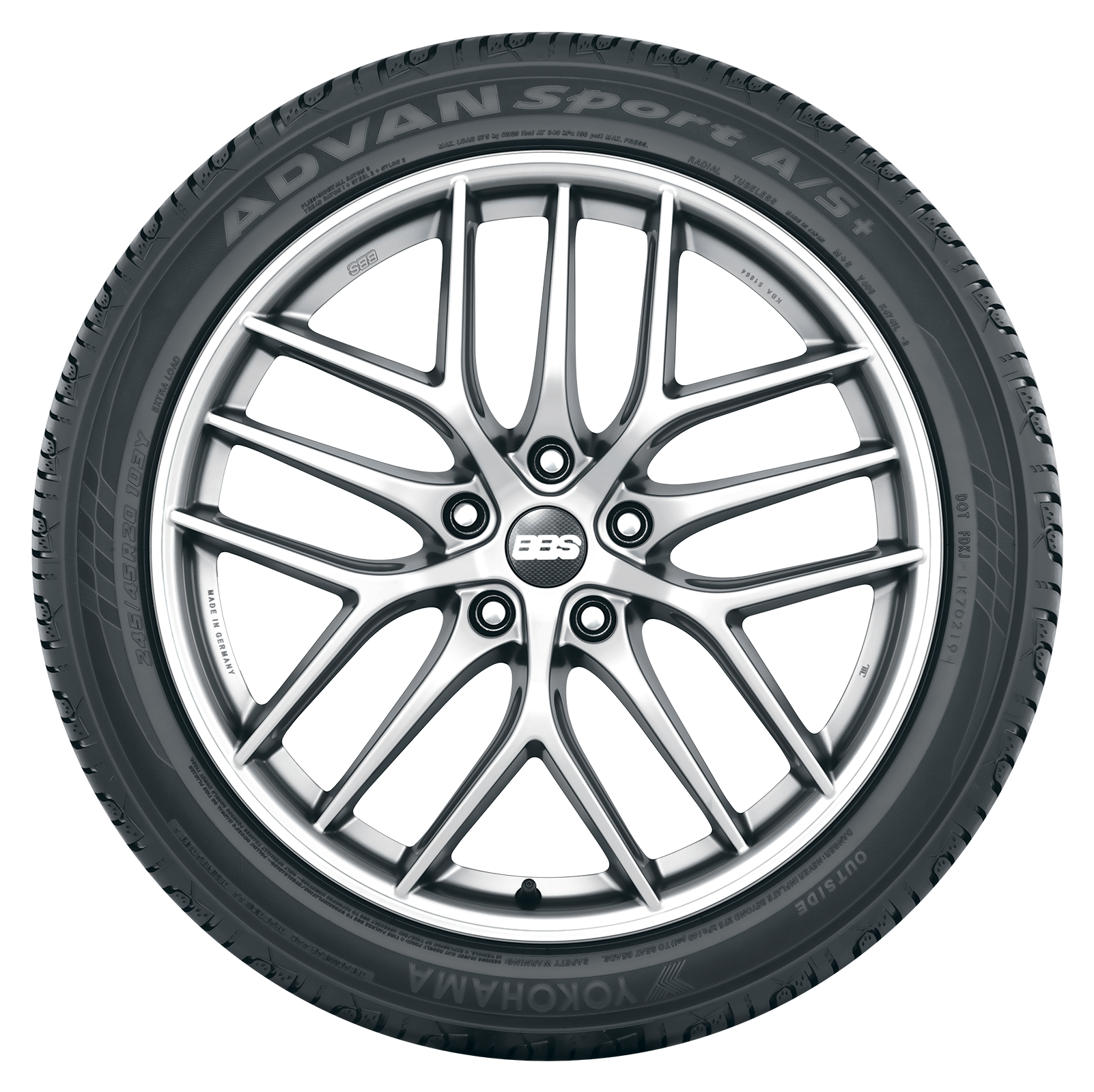 225/50R17 Yokohama Advan Sport AS Plus 98W BSW XL 225 50 17