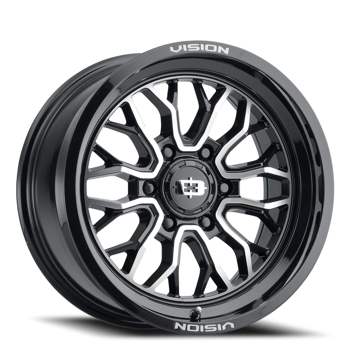 18x9 Vision 402 Riot Gloss Black Machined Face Wheel 6x139.7 ET-12 CB1 ...